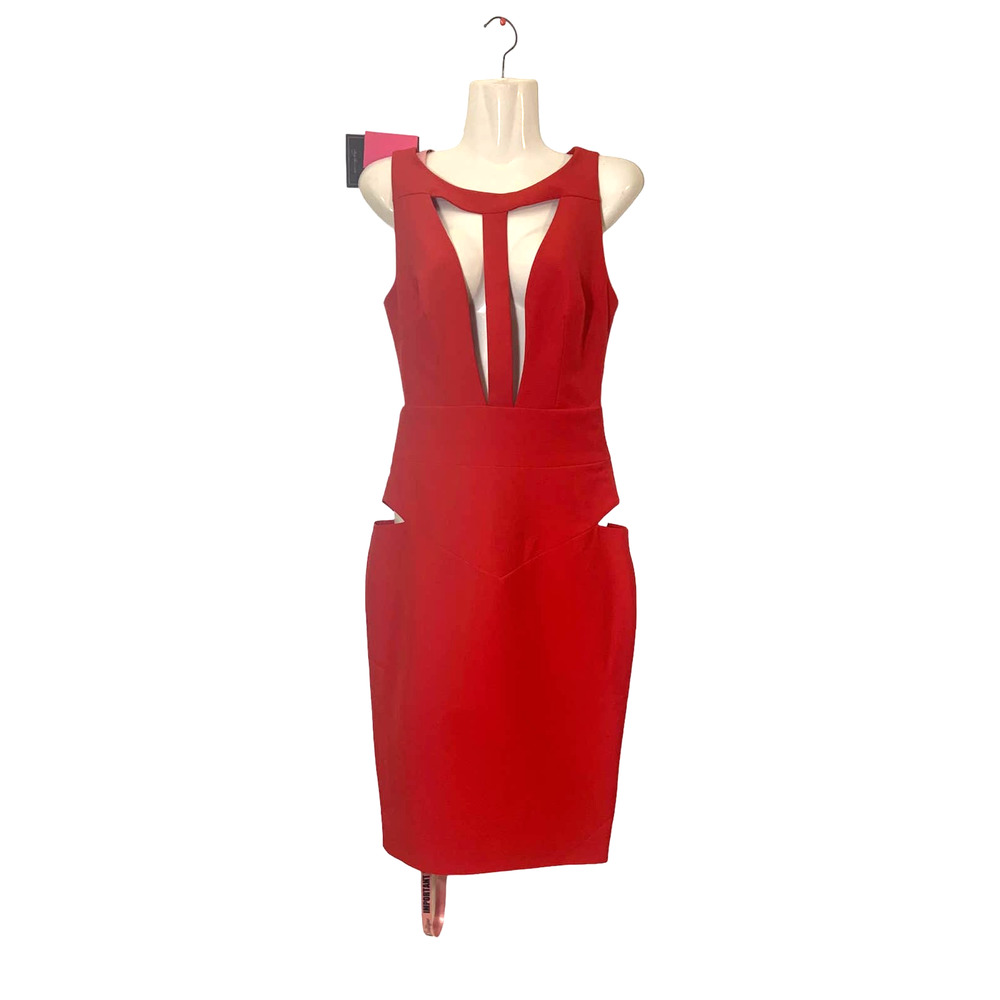 Women's Celeb Boutique Cut-Out Liora Bright Red Party Dress Size XS 2-4